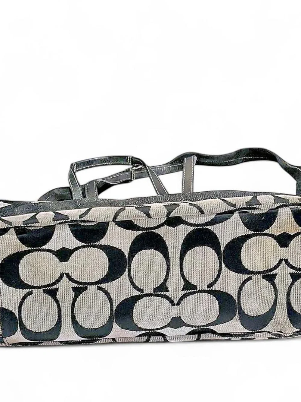 Coach Signature Black and Grey Signature Diaper Bag